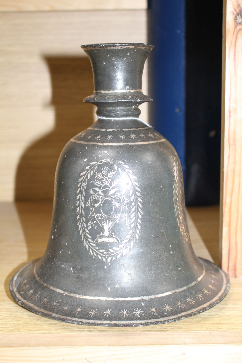 A late 18th century bidri ware huqqa base for the English market, H.8.5in.